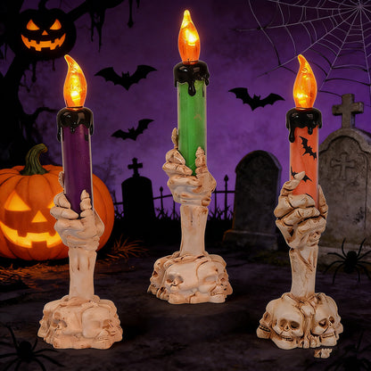 Spooky Kerzenhalter mit Skeletthandbasis Brehn
