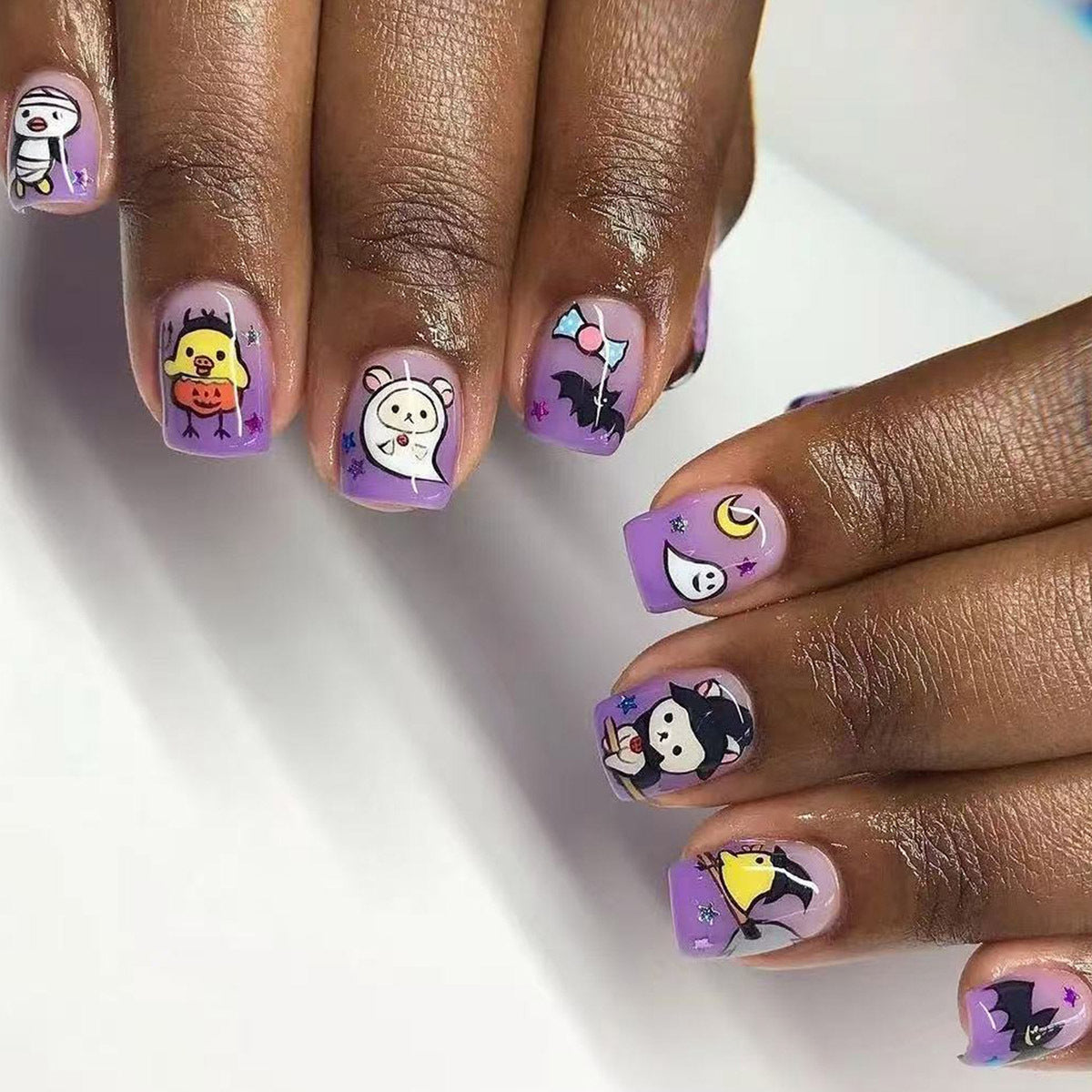 Themen Press-On Nagel Set mit Halloween-Motiven Brehn