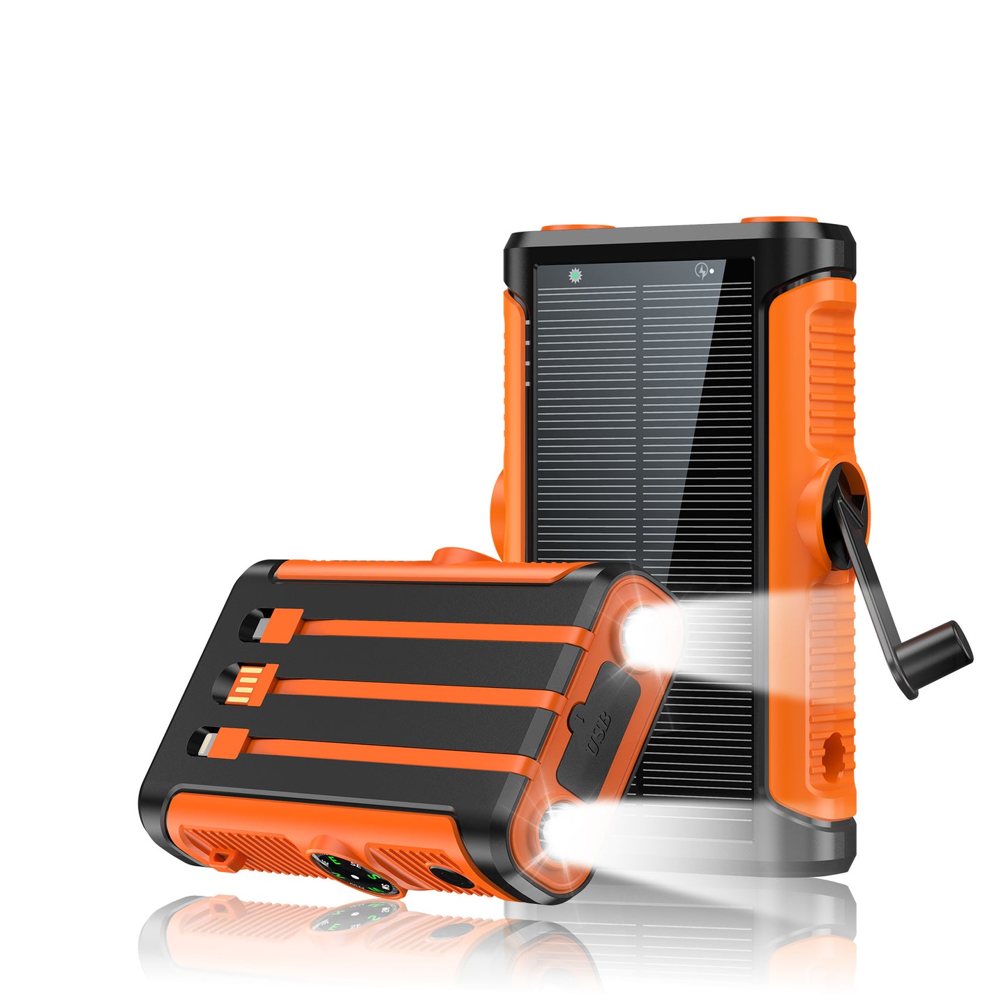 Tragbare Solarbatterie mit Integriertem Handkurbel-Ladegerät Brehn