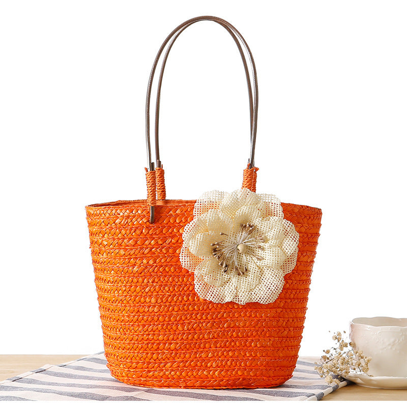 Strandtasche mit Dekorativer Blumendetailverzierung Brehn