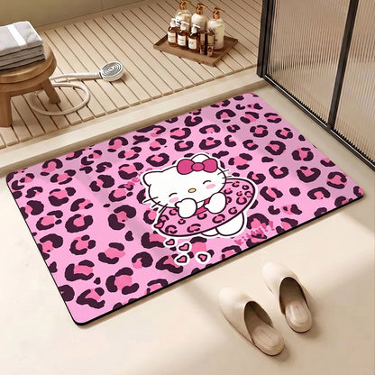 Leopard Print Hello Kitty Dekorative Teppichmatte