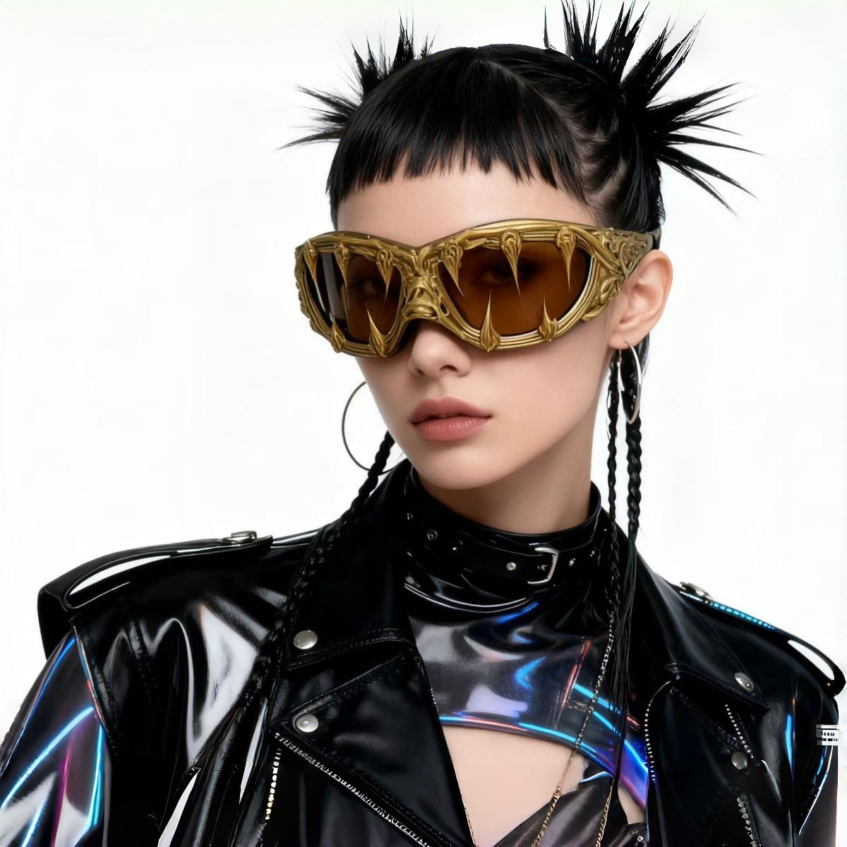 Damen Extravagante Sportsonnenbrille mit kreativ gestaltetem Rahmen Brehn