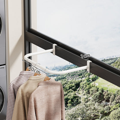 Fensterrahmen Klemmen Klappbarer Kleidertrockner mit gebogenem ausziehbarem Arm