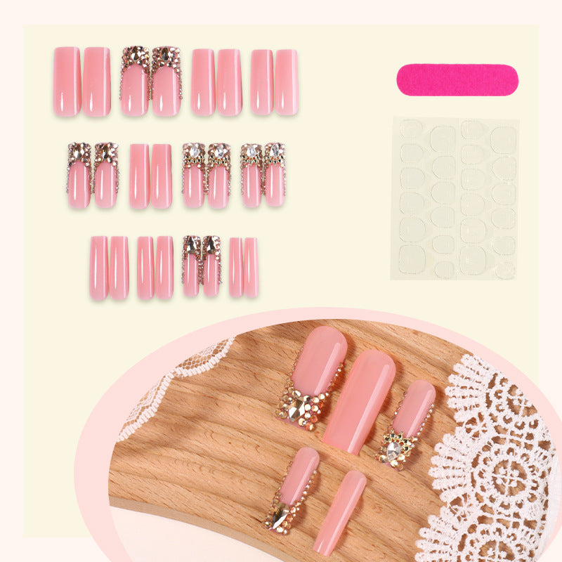 Glamouröse mit Strass verzierte Press-On Nagel Set Brehn