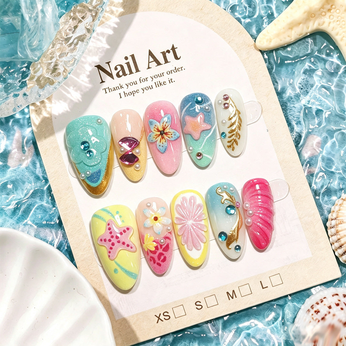 Dekorativer Press-On Nagelkunst Set mit Zubehör