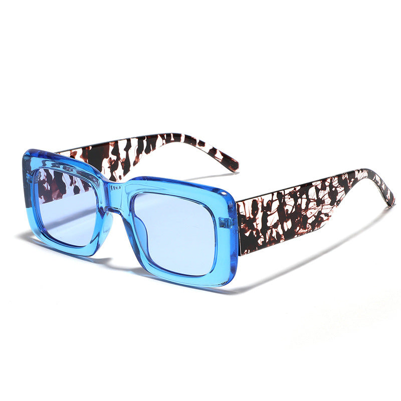 Damen moderne quadratische Sonnenbrille mit farblich abgestimmtem Muster Brehn