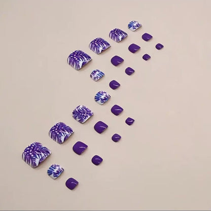 Fußnagelkunstset mit lebhaften Tropenmotiven und glänzendem Finish Brehn