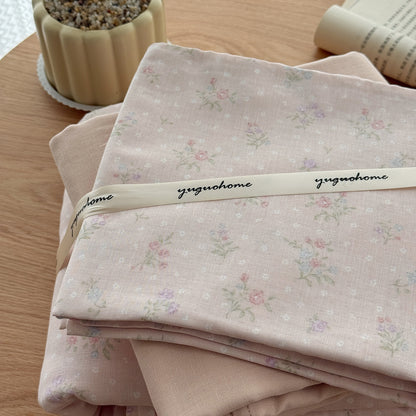 Blumenmuster Baumwolle-Leinen Bettbezug Geschenkset mit wendbarem Finish und tiefen Eckbändern