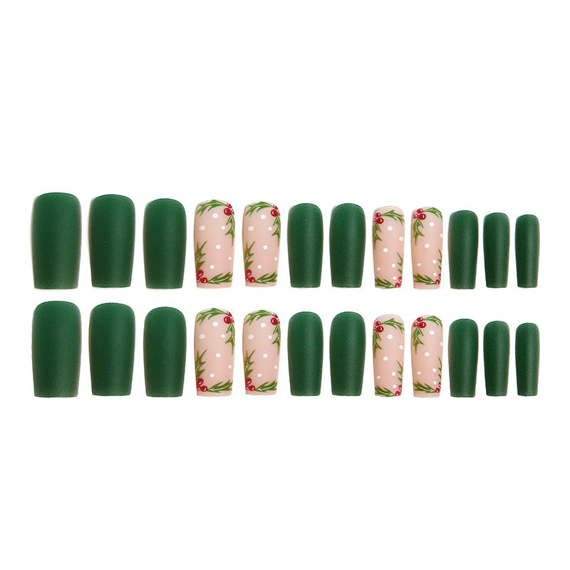Kunstnagelset mit festlichem Weihnachtsdesign und eleganten 3D-Verzierungen Brehn