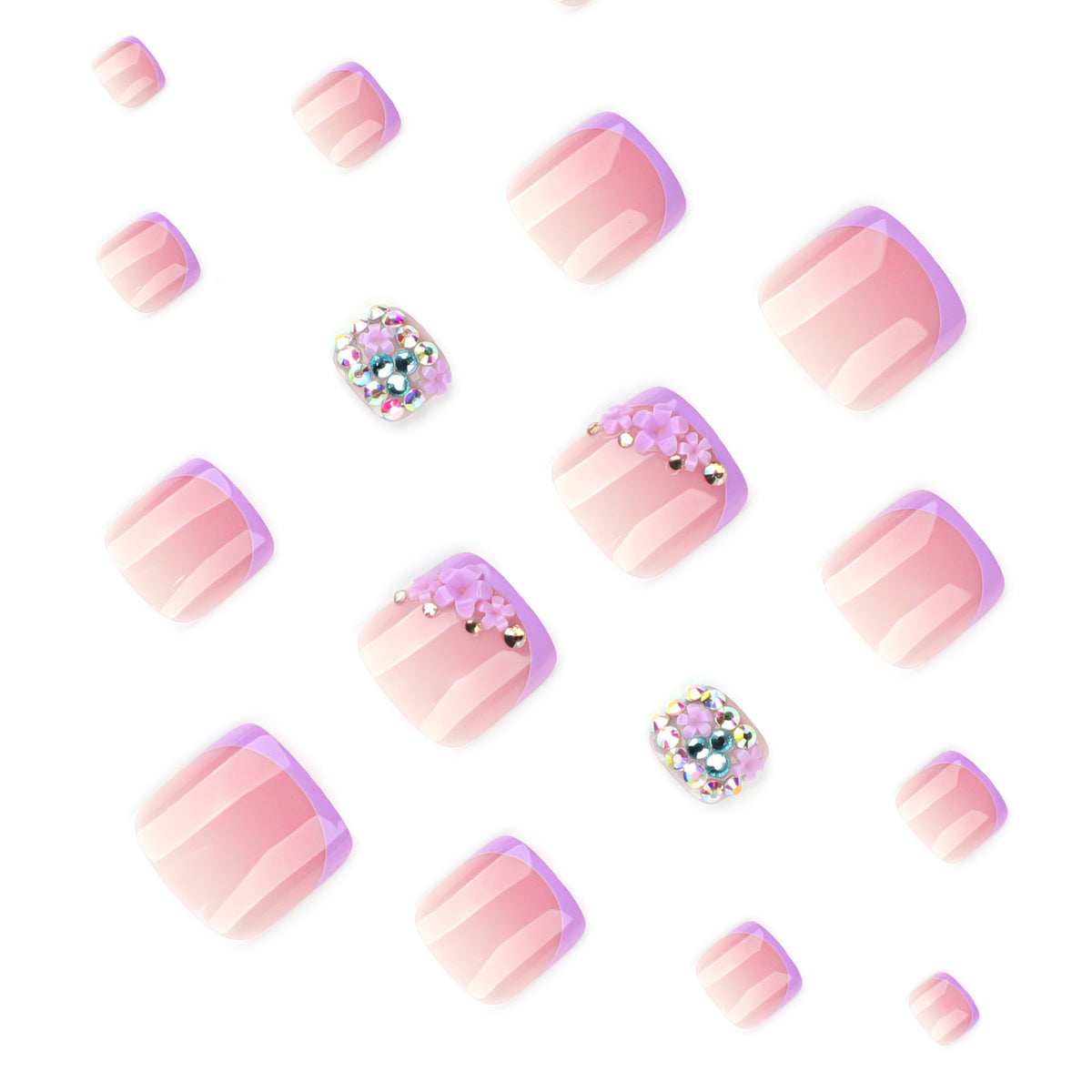 Kunstvolle Fußnagelgestaltung mit elegantem Glitzerakzent Brehn