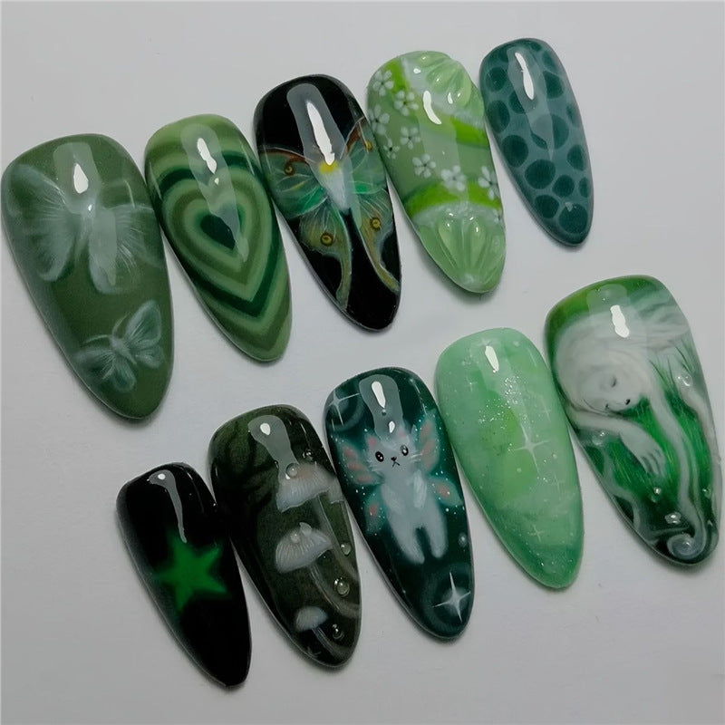 Künstlerisches Cartoon-Themen Press-On Nagelkunst Set Brehn