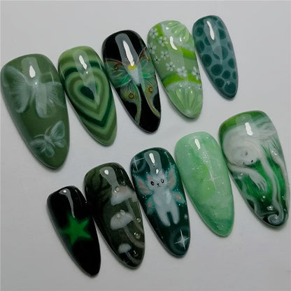Künstlerisches Cartoon-Themen Press-On Nagelkunst Set Brehn
