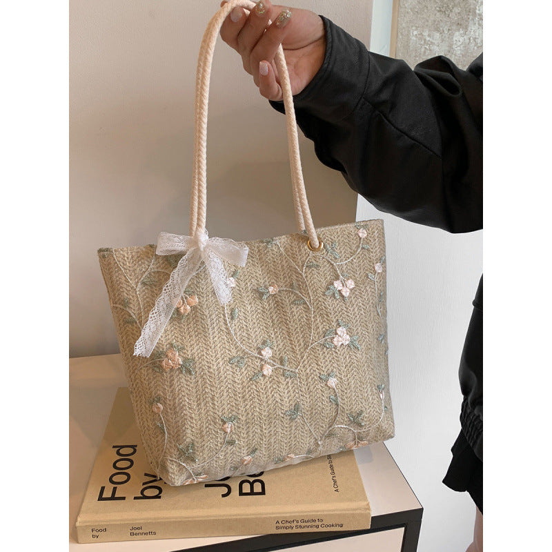 WoBestickte Strohtasche Brehn