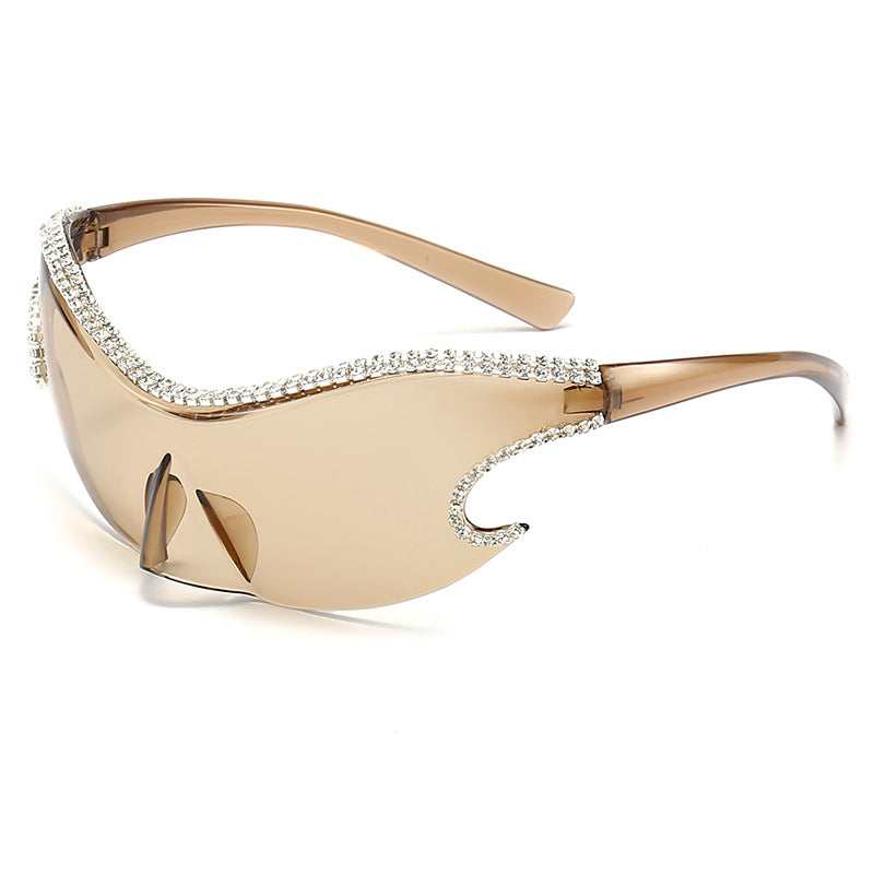 Damen Glamouröse Sonnenbrille mit funkelndem Strassbesatz Brehn