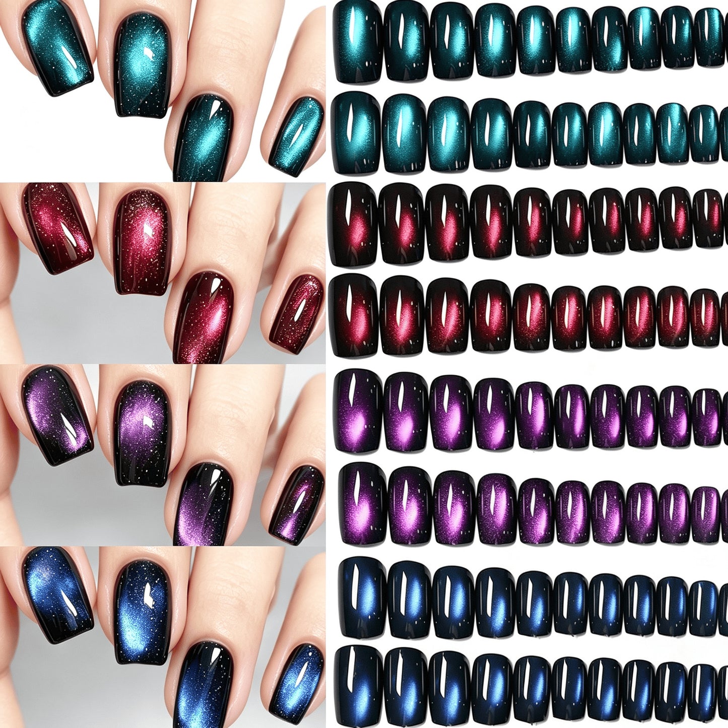 Gradient Glitter Press-On Nail Set Brehn