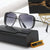 Damen Designer-Sonnenbrille mit stilvollem eckigem Rahmen und UV-Schutz Brehn