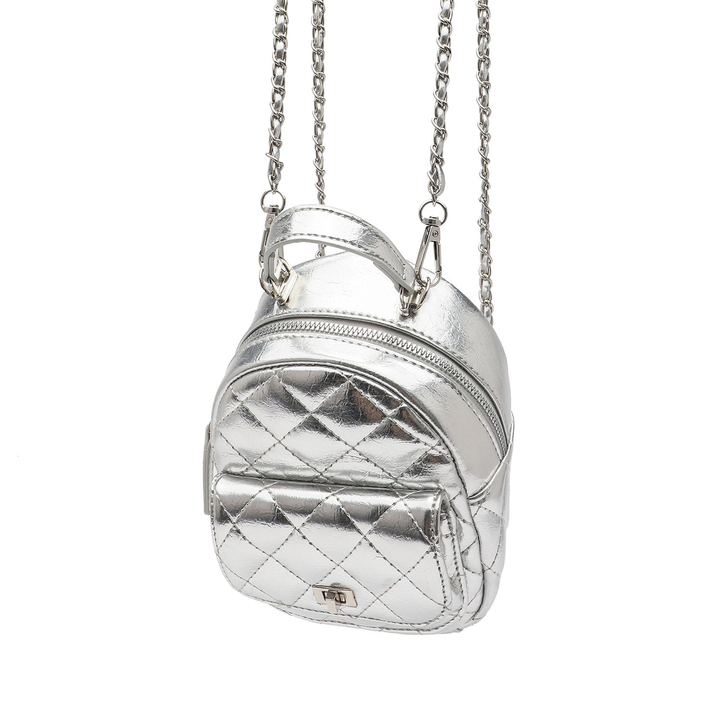 Gestepptes Metallic Mini-Rucksack Brehn
