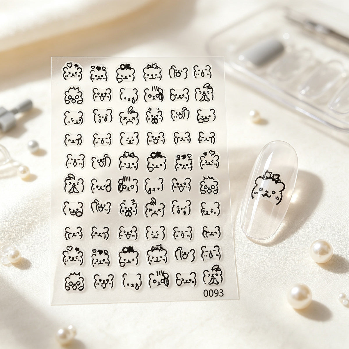 Niedliches tierisches Nagelkunst Aufkleber Set