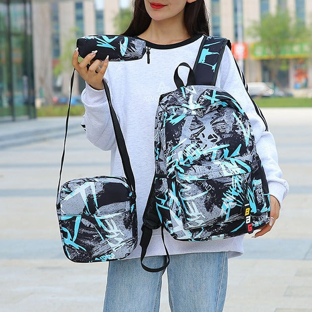 Rucksack-Set mit Praktischer Umhängetasche und Federmäppchen Brehn