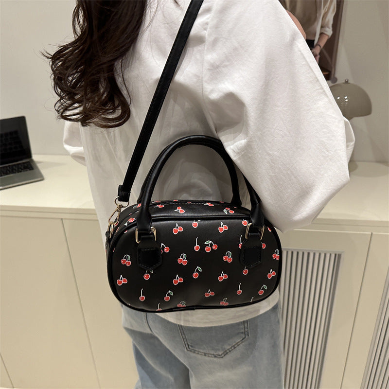 Verspielte Kirschmuster Mini-Handtasche Brehn