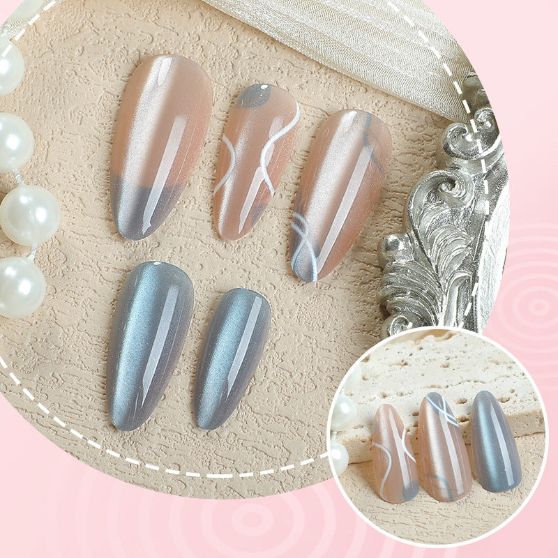 Premium Glänzendes Spitzes Press-On Nagelset