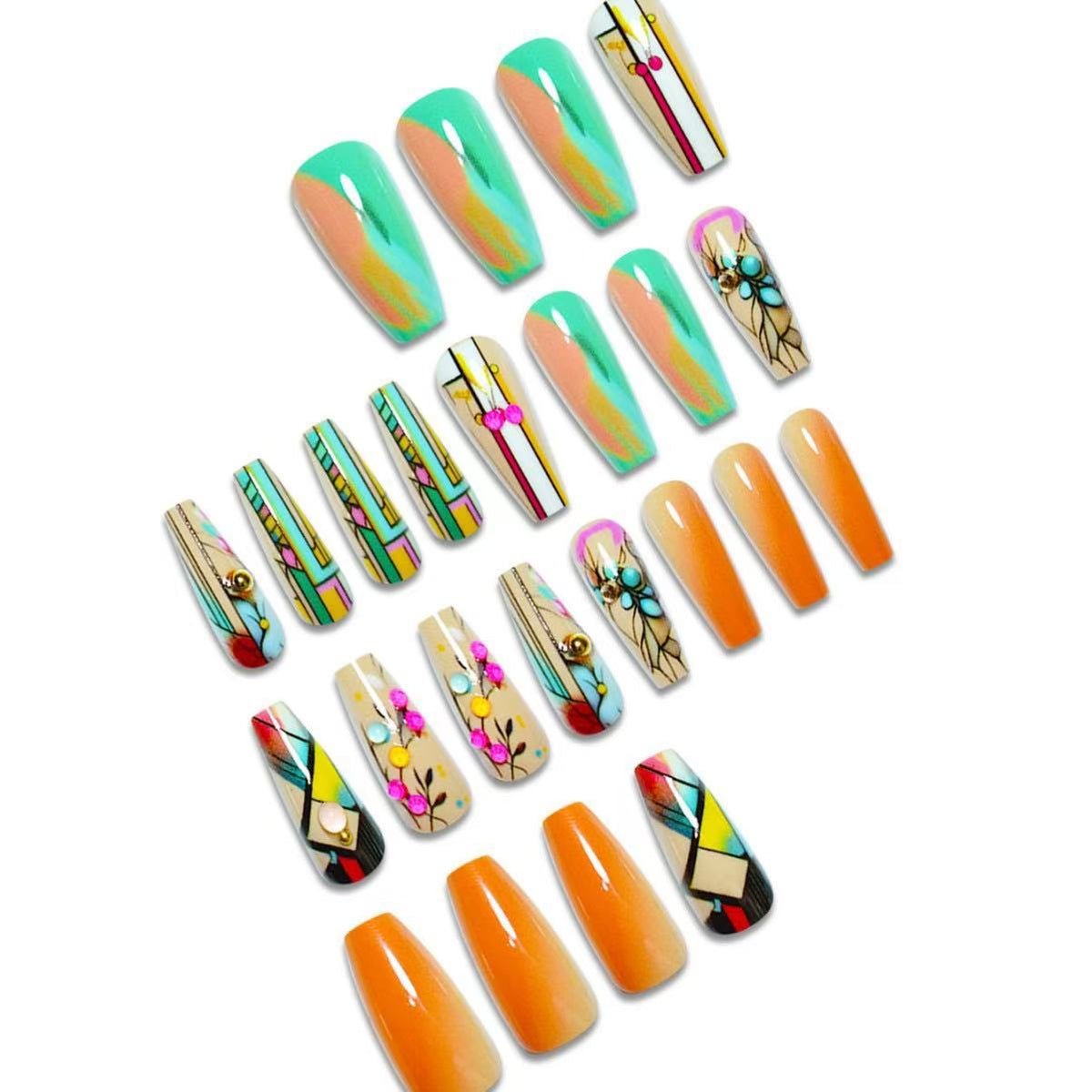 Künstlerische 3D Dekorative Nagelverlängerungen Brehn