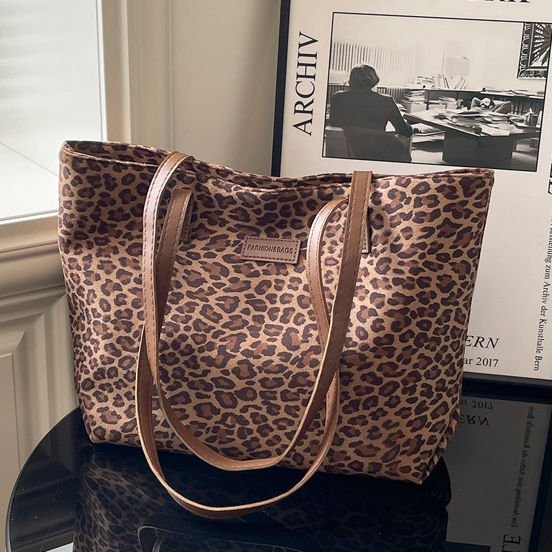Leopardenmuster Canvas Einkaufstasche