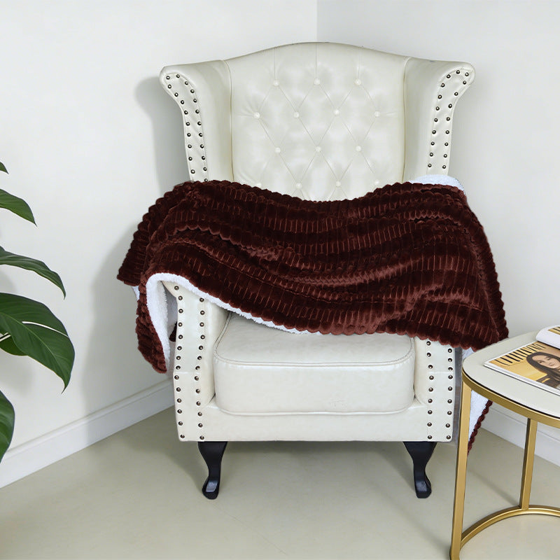 Damen luxuriöse Plüsch-Decke mit texturiertem Design Brehn
