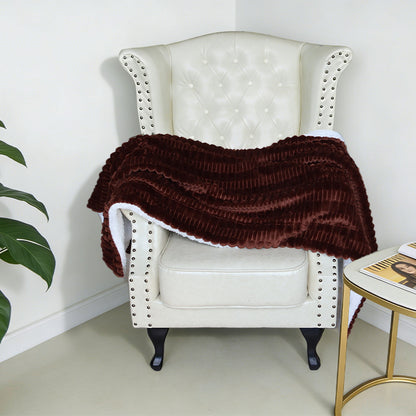Damen luxuriöse Plüsch-Decke mit texturiertem Design Brehn