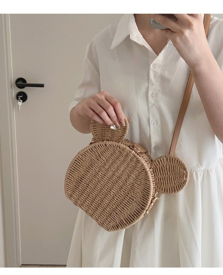 Damen Runder Korb mit Hasenohr Design Brehn