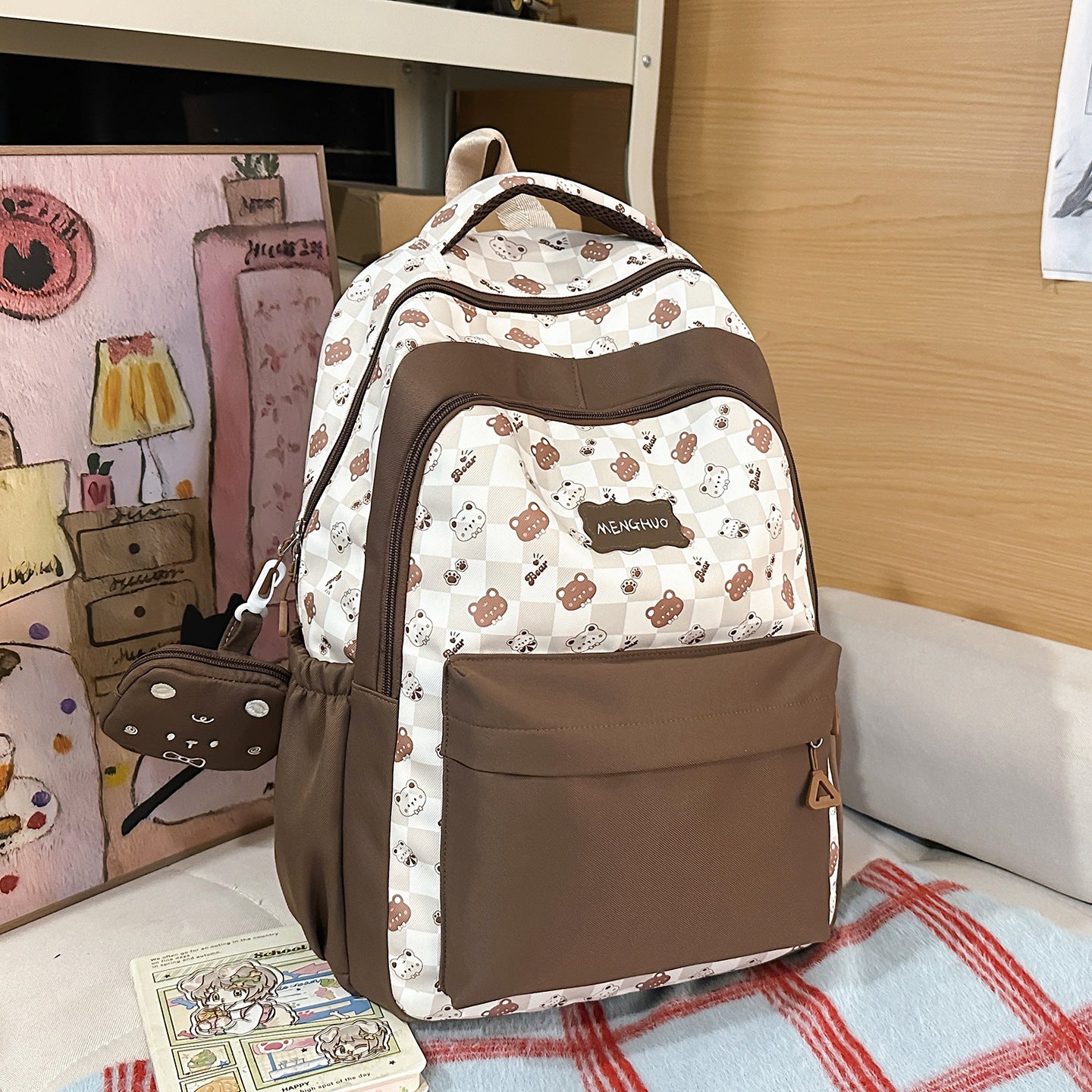 Cartoon-Themen Multi-Taschen Schul-Rucksack