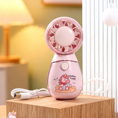 Damen Tragbarer Mini-Handventilator mit Tiermotiv und USB-Ladefunktion Brehn