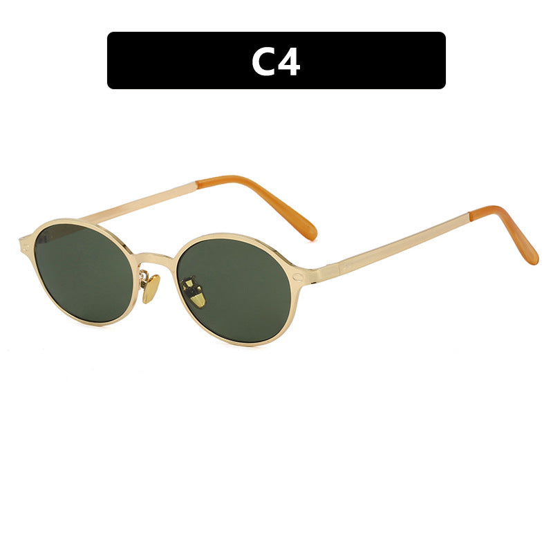 Damen runde Brille mit filigranem Metallrahmen und bequemen Nasenpads Brehn