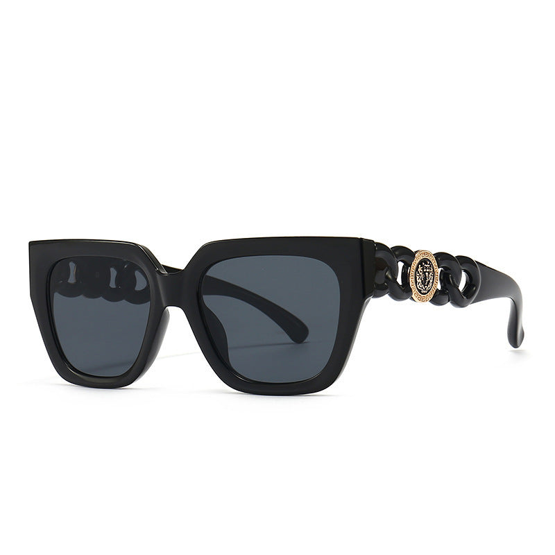 Damen oversized Sonnenbrille mit luxuriösen Kettenakzenten Brehn