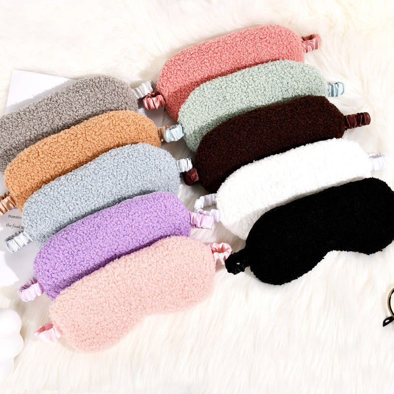 Damen nan kuschelige Thermo Schlafmaske aus Teddyfleece mit verstellbarem Satinband Brehn