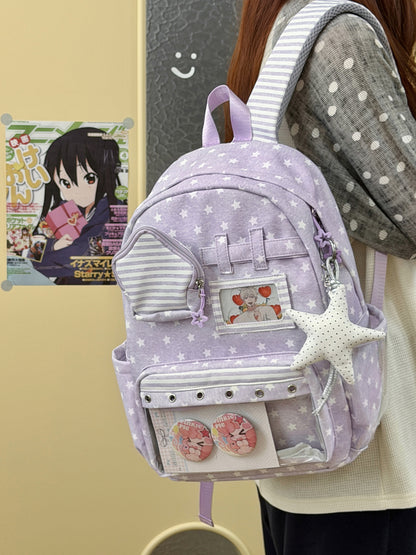 Stilvoller Mehrfach-Taschen Klar-Panel Rucksack Brehn