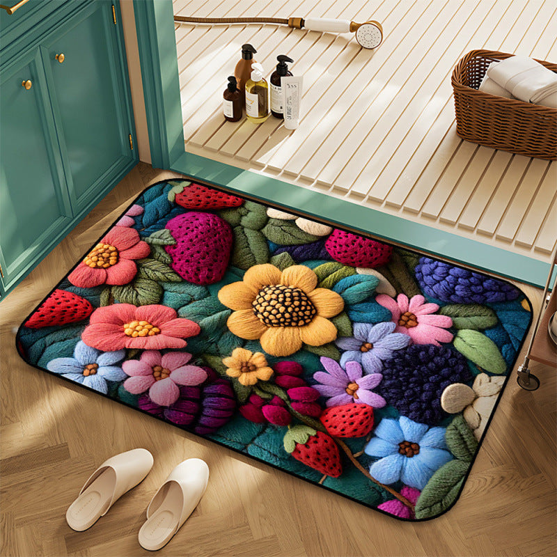 Floraler bestickter Teppich Brehn