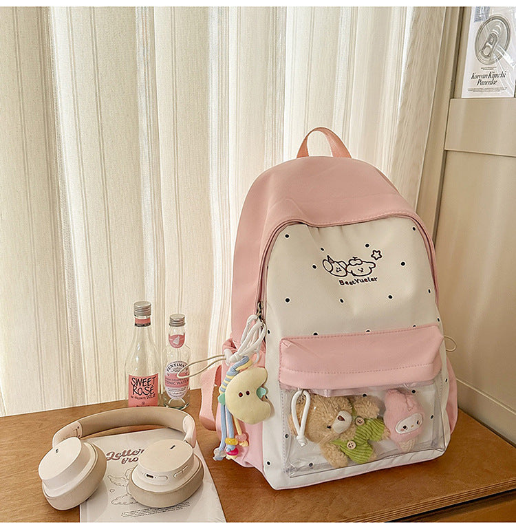 Niedlicher transparenter Paneelschulrucksack
