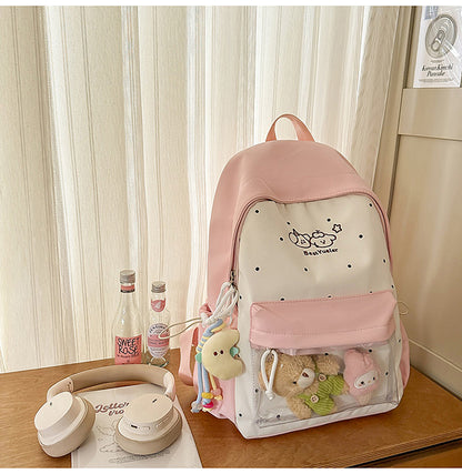 Niedlicher transparenter Paneelschulrucksack