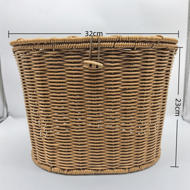 gewebter Rattan-Vorderradkorb mit universeller Lenkerbefestigung Brehn