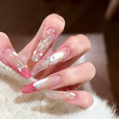 Glamouröse Kristall Akzent Nagelverlängerungen