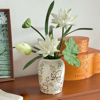 Blumenmuster dekorative Keramikvase