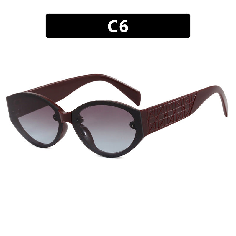 Damen extravagante Cat-Eye Sonnenbrille mit strukturiertem Rahmen Brehn