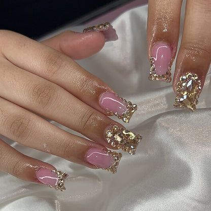 Glamouröse mit Strass verzierte Press-On-Nägel Brehn