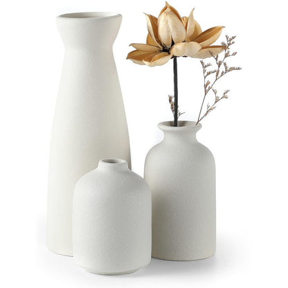 Texturiertes Keramik Blumenvasen Set
