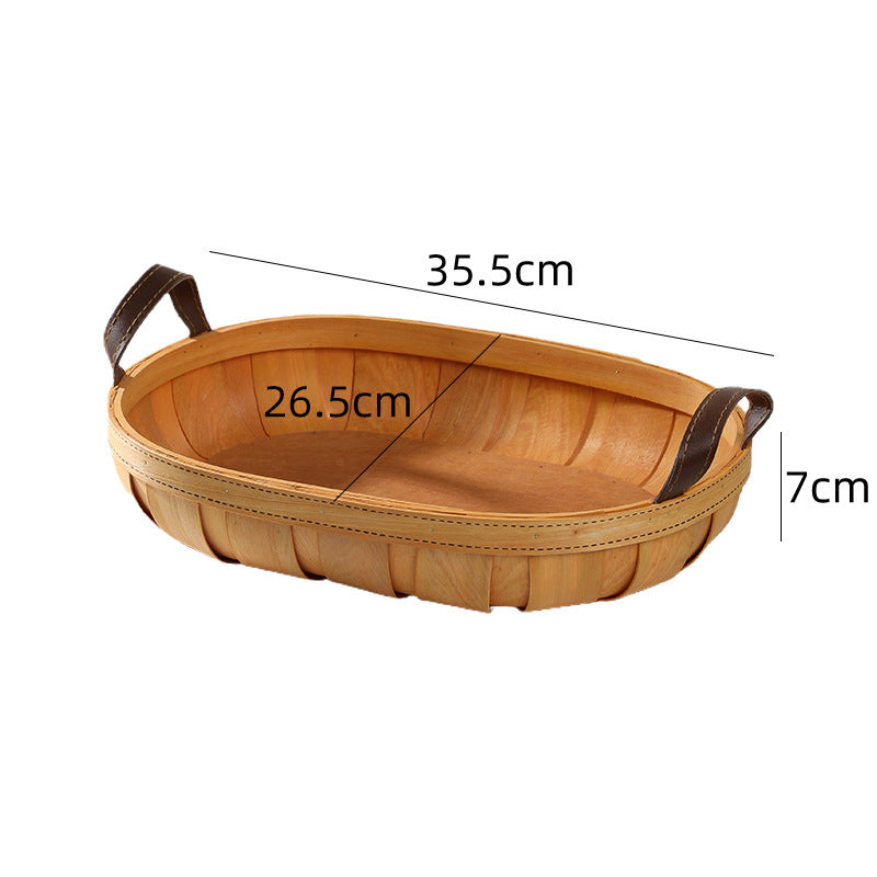 Unisex Handgefertigter Korb mit Ledergriffen Brehn