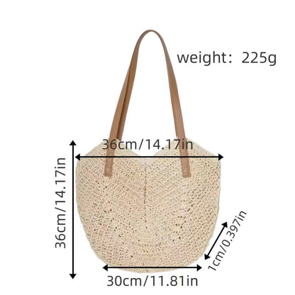 Strandtasche mit Modischem Flechtmuster und Robusten Lederriemen Brehn