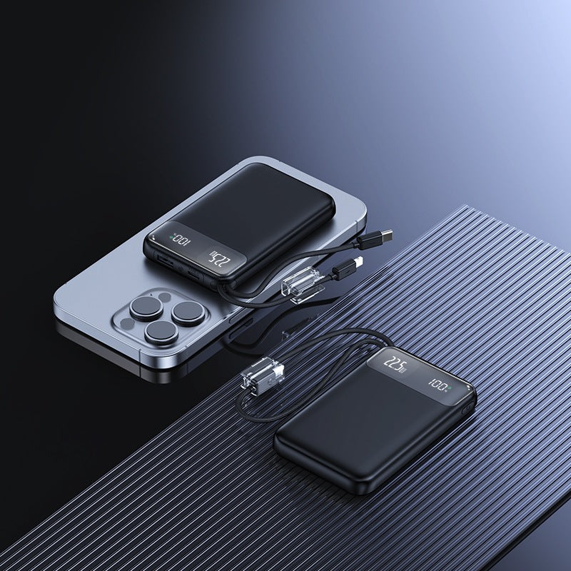 Slim Powerbank mit digitaler Ladestandanzeige und Schnellladefunktion Brehn