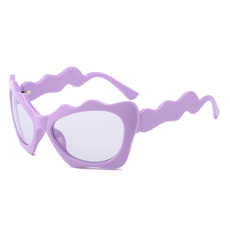 Damen extravagante Sonnenbrille mit wellenförmigem Rahmendesign Brehn