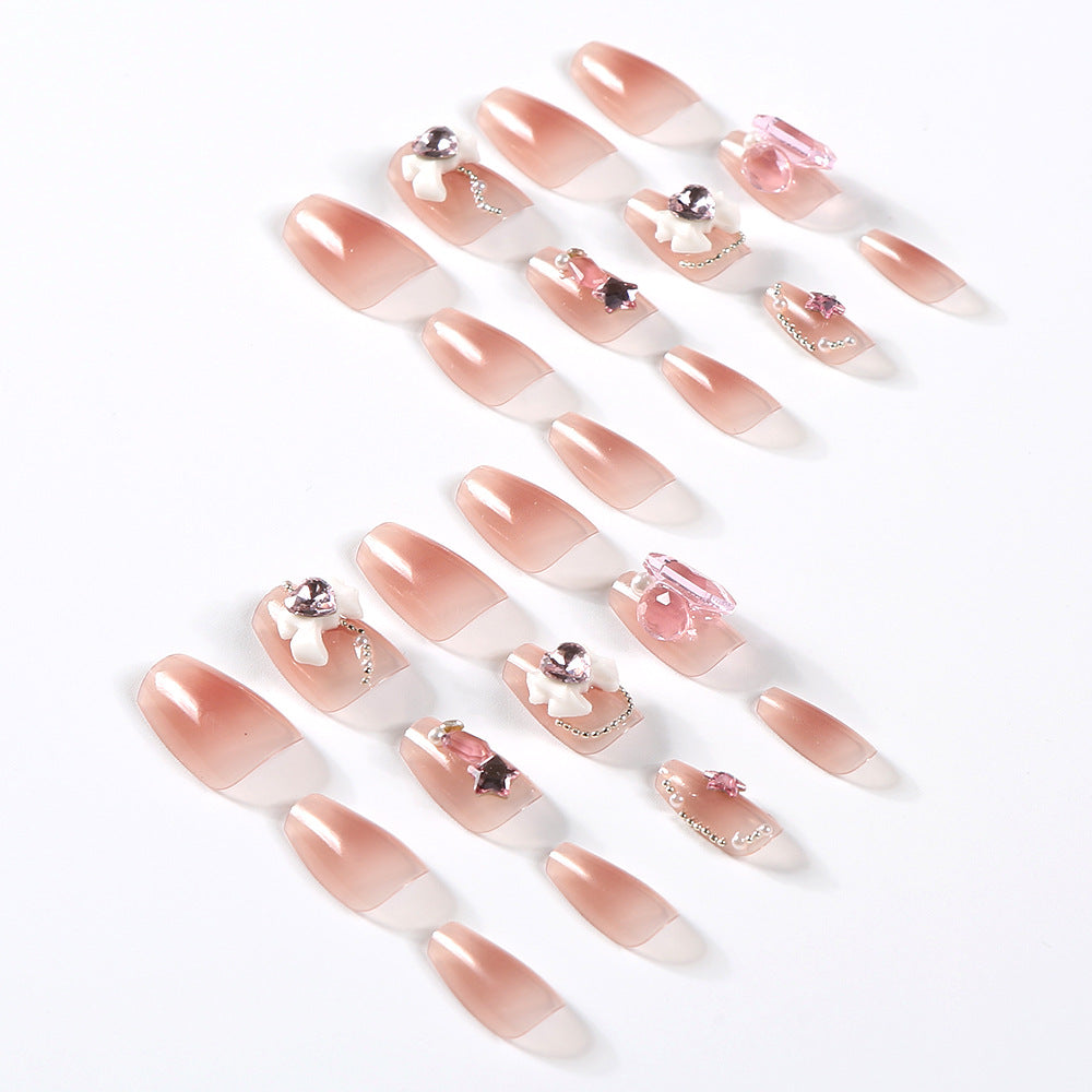 Künstlerisches 3D-Blumen-Press-On-Nagelset Brehn